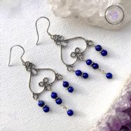 Lapis Lazuli Silver Chandelier Earrings